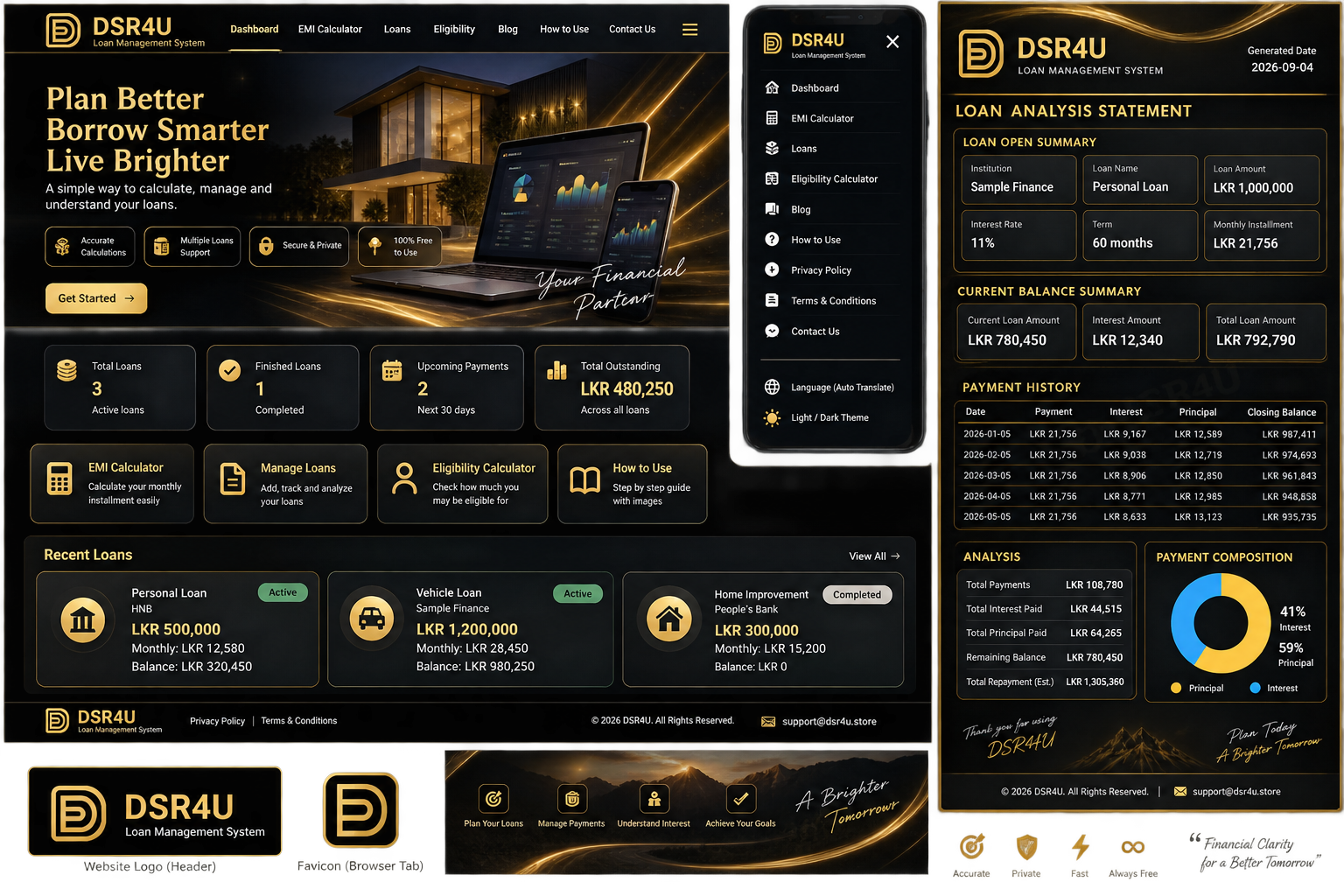 DSR4U loan dashboard reference
